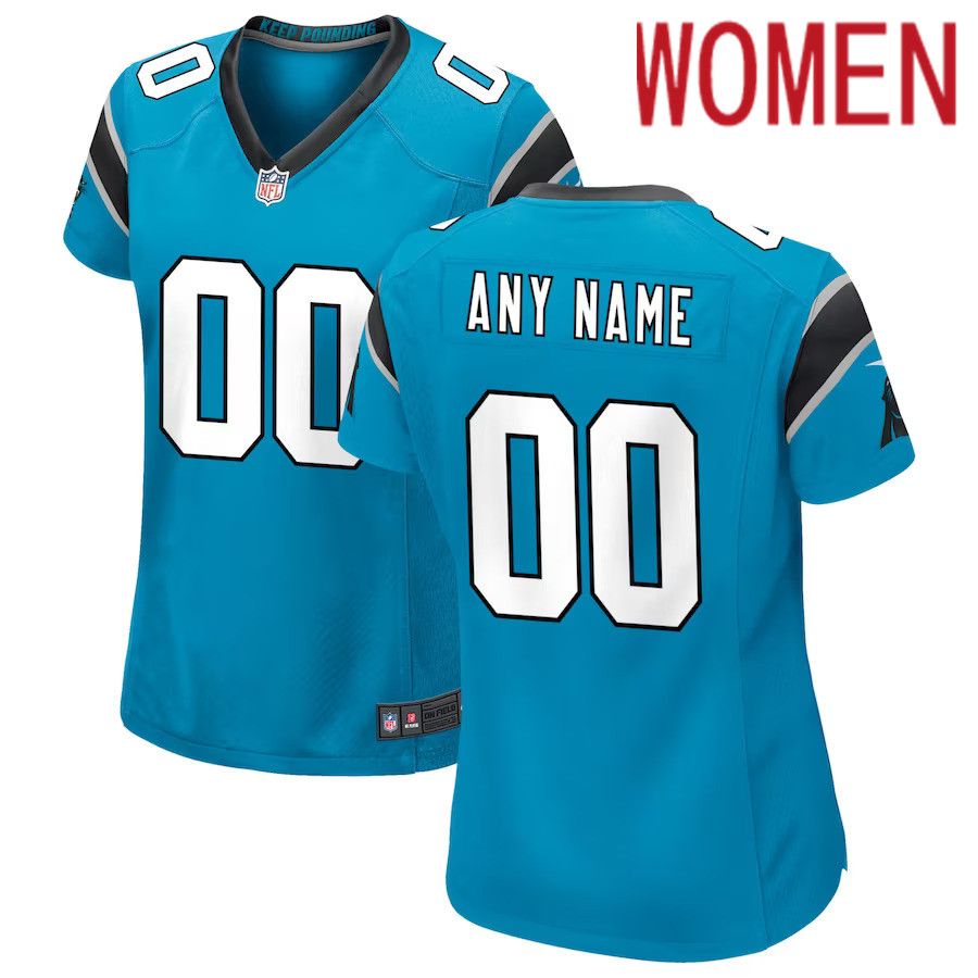 Women Carolina Panthers Nike Blue Alternate Custom Game NFL Jersey->customized nfl jersey->Custom Jersey